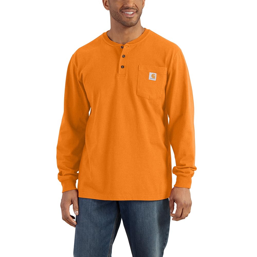 Carhartt Men's Loose Fit Heavyweight Long-Sleeve Pocket Henley T-Shirt