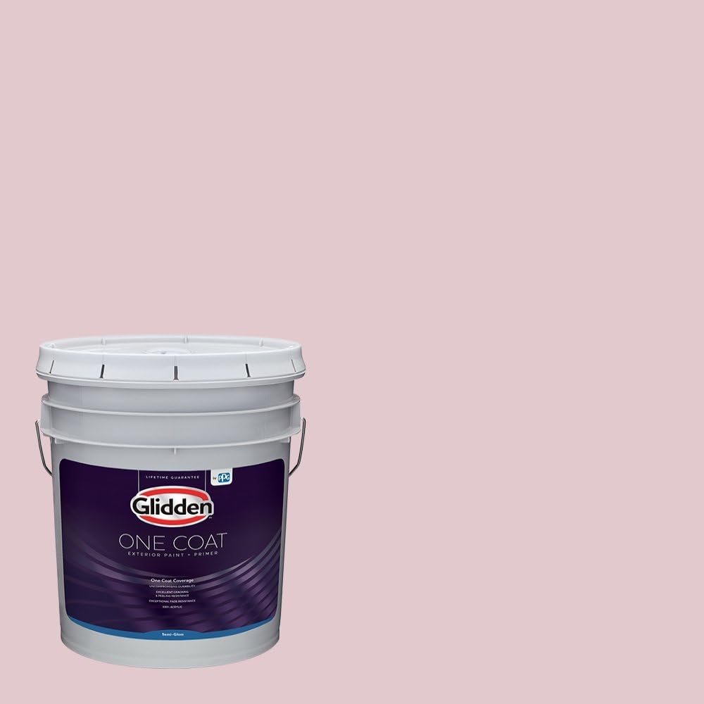 Glidden Exterior Paint + Primer: Pink/Ballet Slipper, One Coat, Semi-Gloss, 1-Gallon