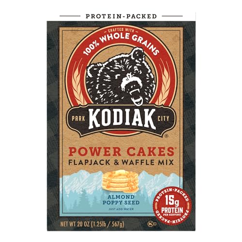 Kodiak Cakes Protein Pancake Power Cakes, Flapjack and Waffle Baking Mix, Buttermilk, 20 Oz, (Pack of 6)