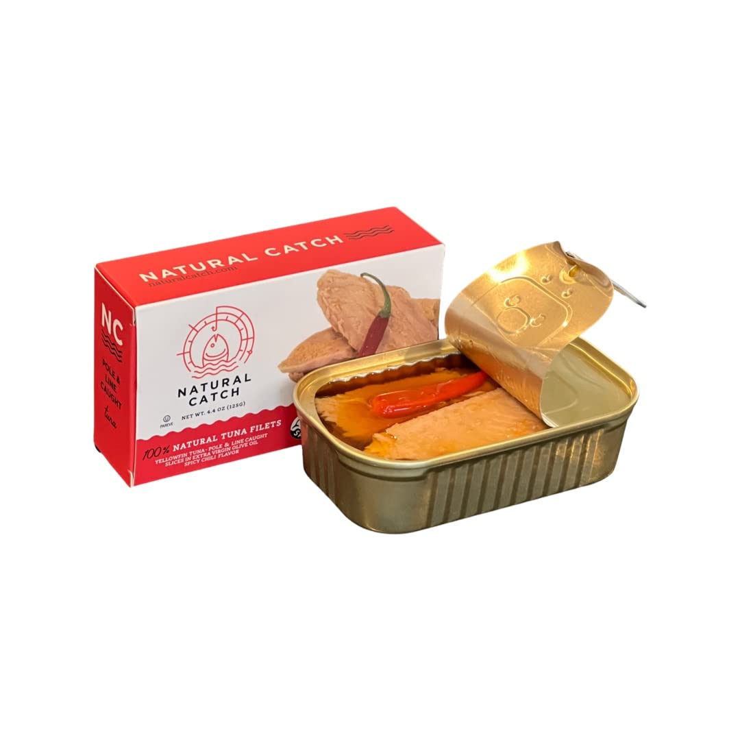 Natural Catch Tuna Filets, Hand Cut, Pole & Line Caught, Gluten-Free, Paleo, Keto Friendly (4.4 oz per can- Pack of 12)