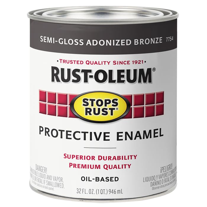 Rust-Oleum 7779502 Stops Rust Brush On Paint, Quart, Gloss Black, 32 Fl Oz (Pack of 1)