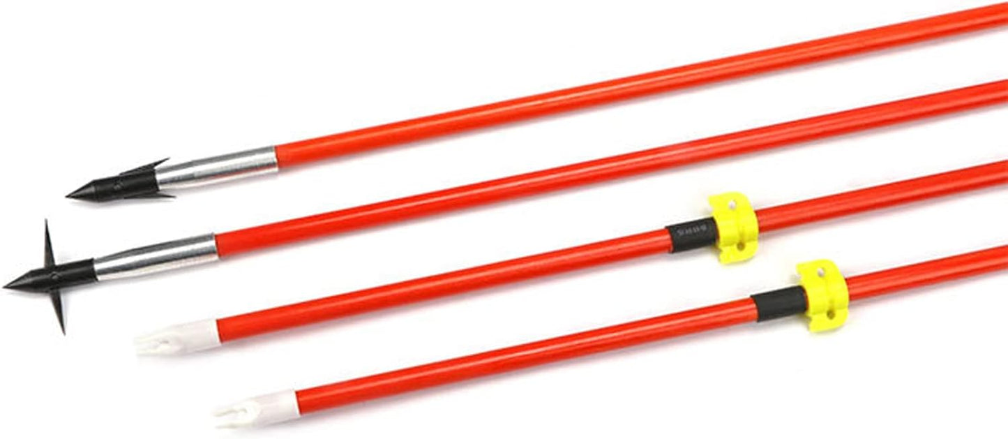 Bow Fishing Reel Kit with Arrows, Bowfishing Tool Accessories, Safety Slides for Compound & Recurve Bows (Orange)