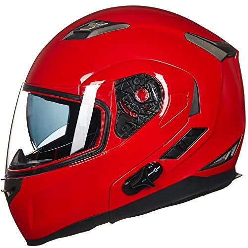 ILM Bluetooth Integrated Modular Flip up Full Face Motorcycle Helmet Sun Shield Mp3 Intercom Model 953/953 PRO