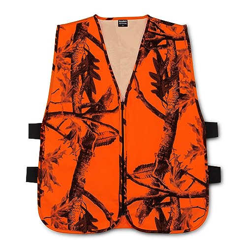 Klarny Orange Safety Vest, High-Visibility, Waterproof Deer and Bow Hunting Gear, Quiet Hunter Vests and Hunting Accessories