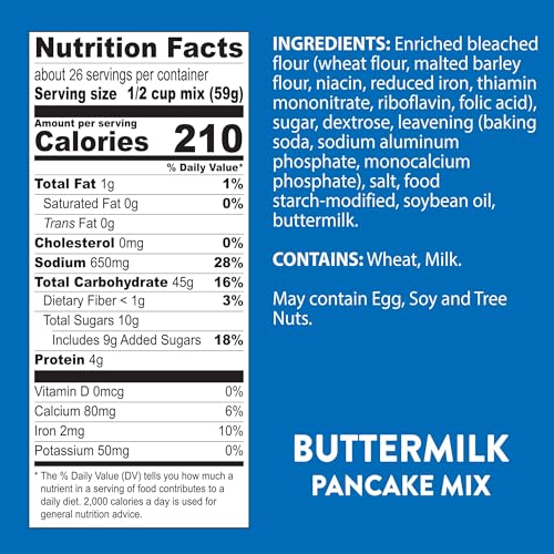 Krusteaz Complete Buttermilk Pancake and Waffle Mix, Light & Fluffy, 5 lb Bags (Pack of 6)