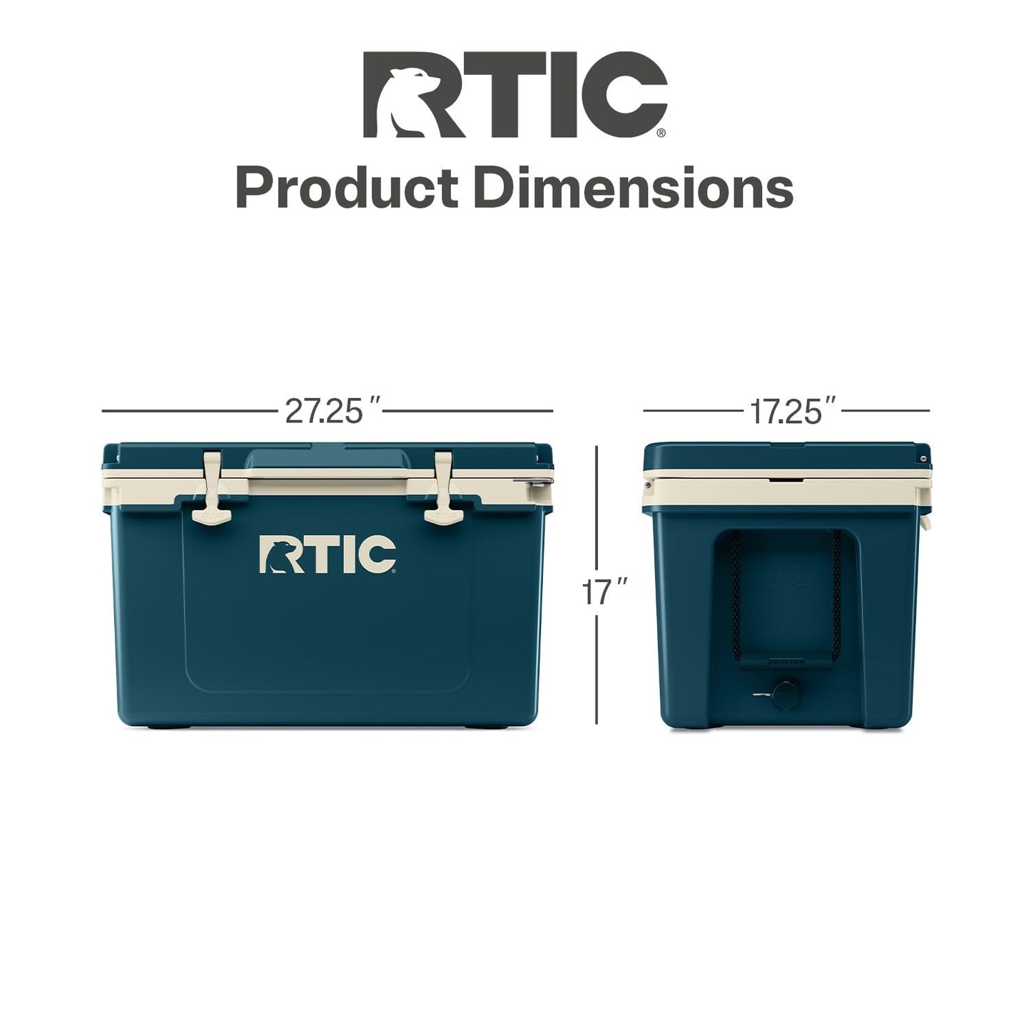 RTIC Ultra-Light 52 Quart Hard Cooler Insulated Portable Ice Chest Box for Beach, Drink, Beverage, Camping, Picnic, Fishing, Boat, Barbecue, 30% Lighter Than Rotomolded Coolers