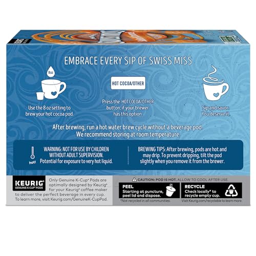 Swiss Miss Milk Chocolate Hot Cocoa, Single-Serve Keurig K-Cup Pods, Hot Chocolate, 44 Count