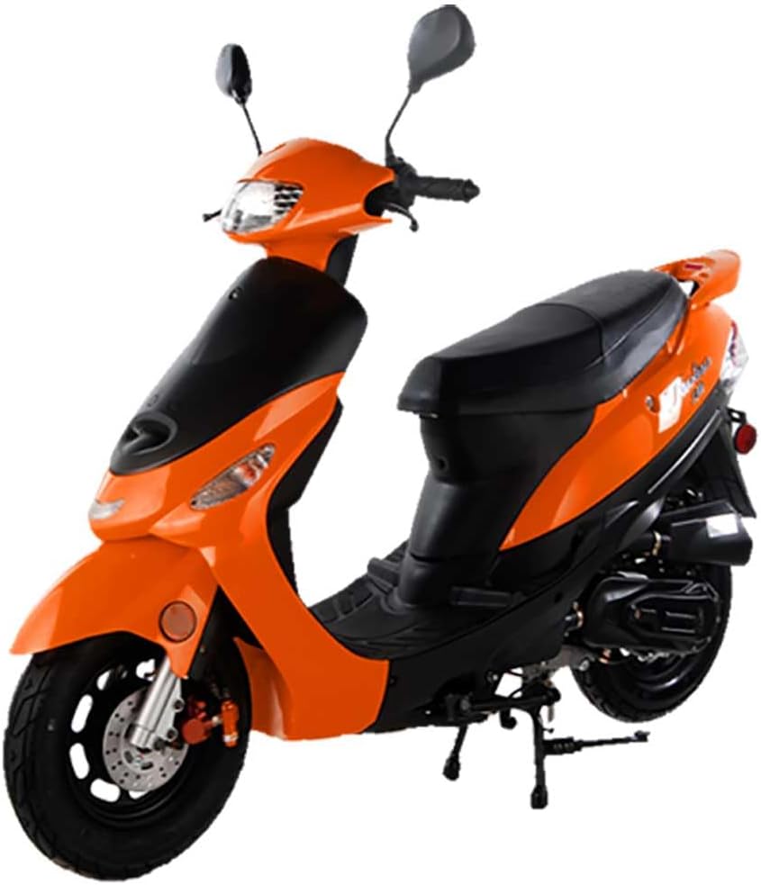 HHH 49cc/50cc Scooter Gas Street Scooter Moped for Youth and Adult with Rear Storage Trunk (Black)
