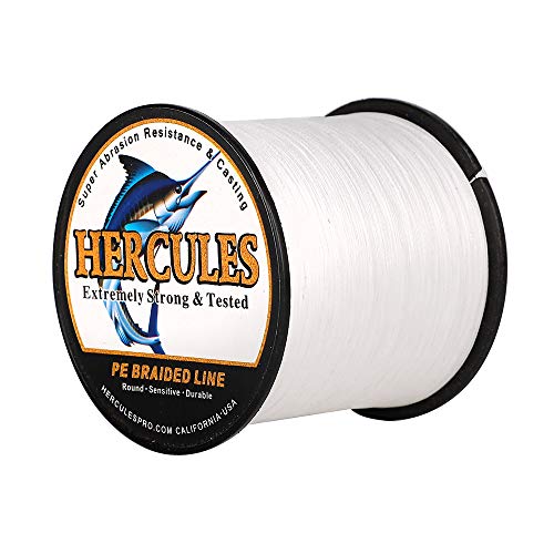 HERCULES Cost-Effective Super Cast 8 Strands Braided Fishing Line 10LB to 300LB Test for Salt-Water,109/328/547/1094 Yards(100M/300M/500M/1000M),Diam.#0.12MM-1.2MM,Hi-Grade Performance,Variety Colors