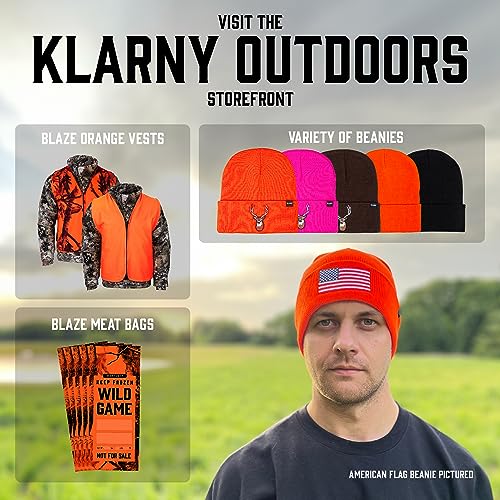 Klarny Orange Safety Vest, High-Visibility, Waterproof Deer and Bow Hunting Gear, Quiet Hunter Vests and Hunting Accessories