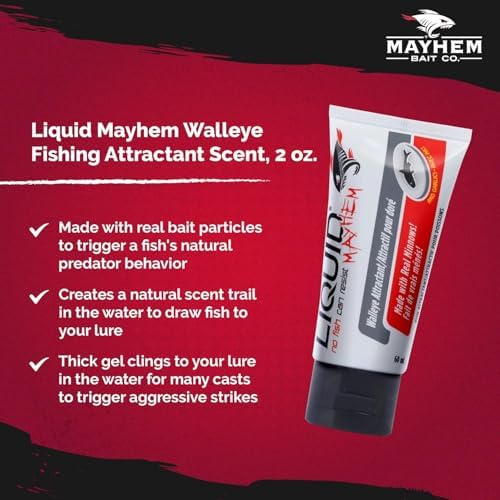Liquid Mayhem Fish Attractant Gel – Real Bait, Aminos, UV – Multiple Scents and Pack