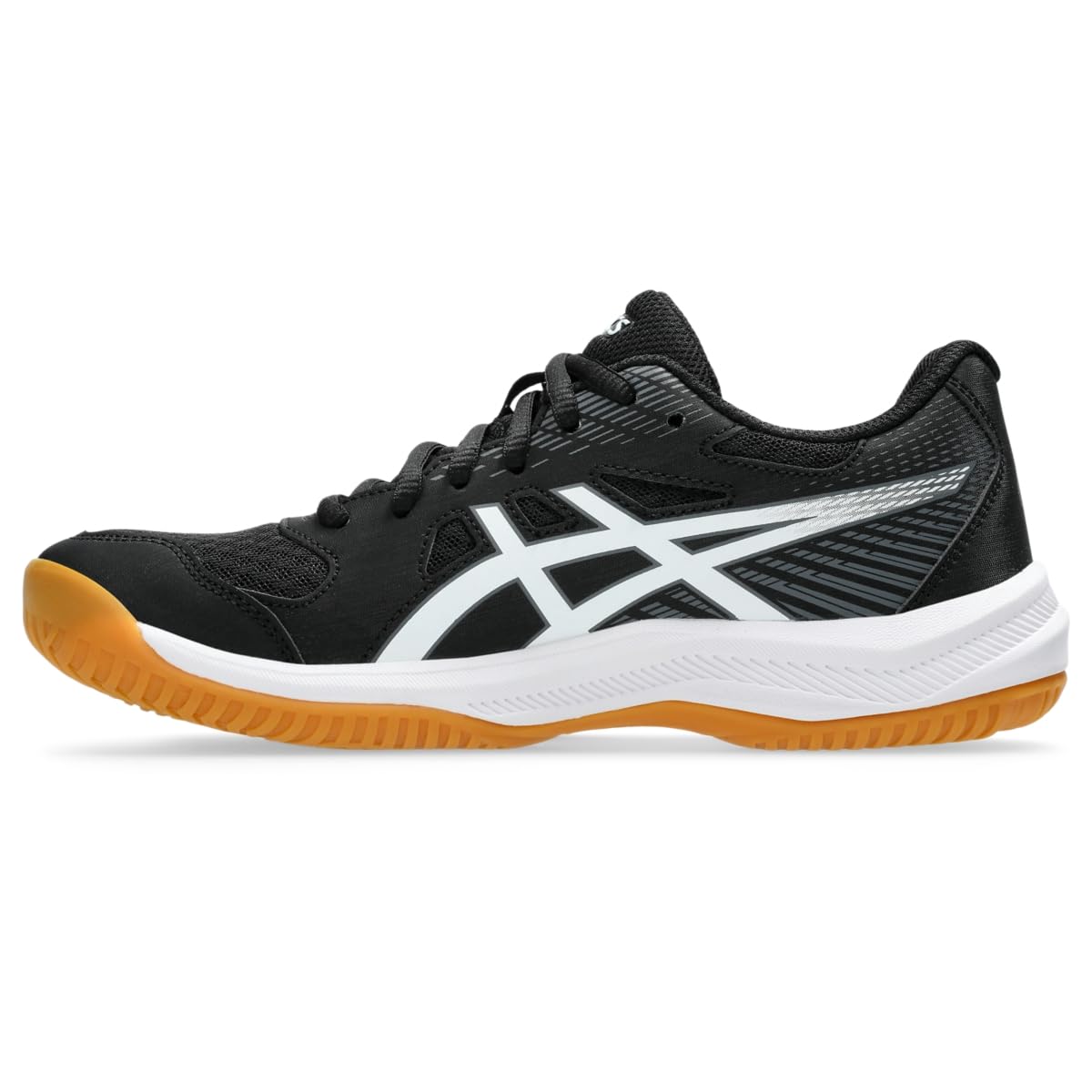 ASICS Women's Upcourt 6 Volleyball Shoes, 8, Black/White