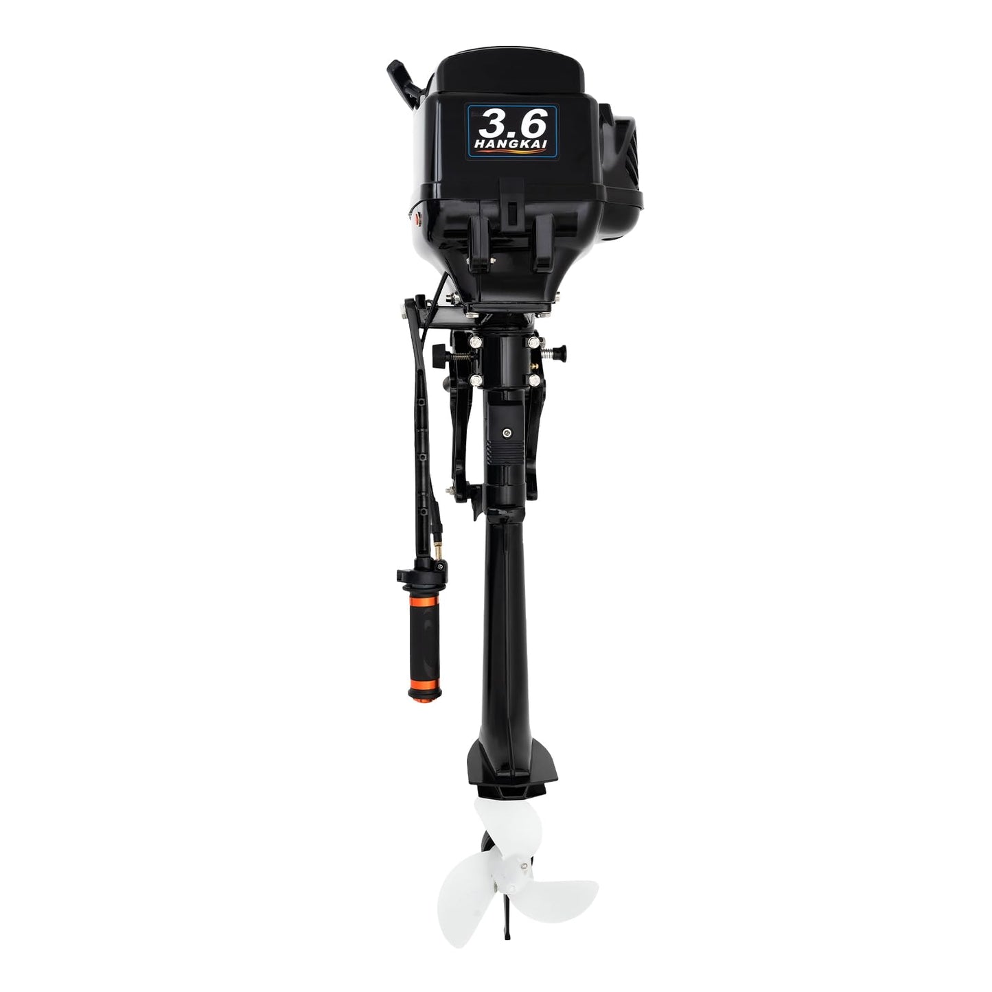 2-Stroke 3.5HP Outboard Motor, 49CC Gas Powered Fishing Marine Heavy Duty Boat Engine, Short Shaft Tiller Control Half Water-cooling Air-cooling CDI Ignition System for Inflatable Yachts Canoes Boat