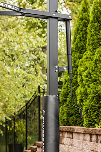 Silverback 60" Height Adjustable In-Ground Basketball Hoop with Tempered Glass Backboard, Pro-Style Breakaway Rim, Pole and Backboard Pad