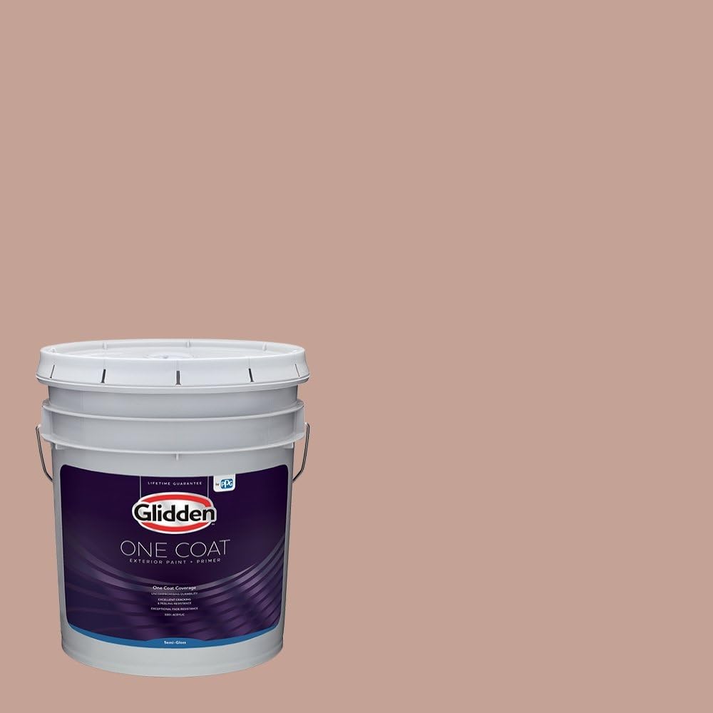 Glidden Exterior Paint + Primer: Pink/Ballet Slipper, One Coat, Semi-Gloss, 1-Gallon