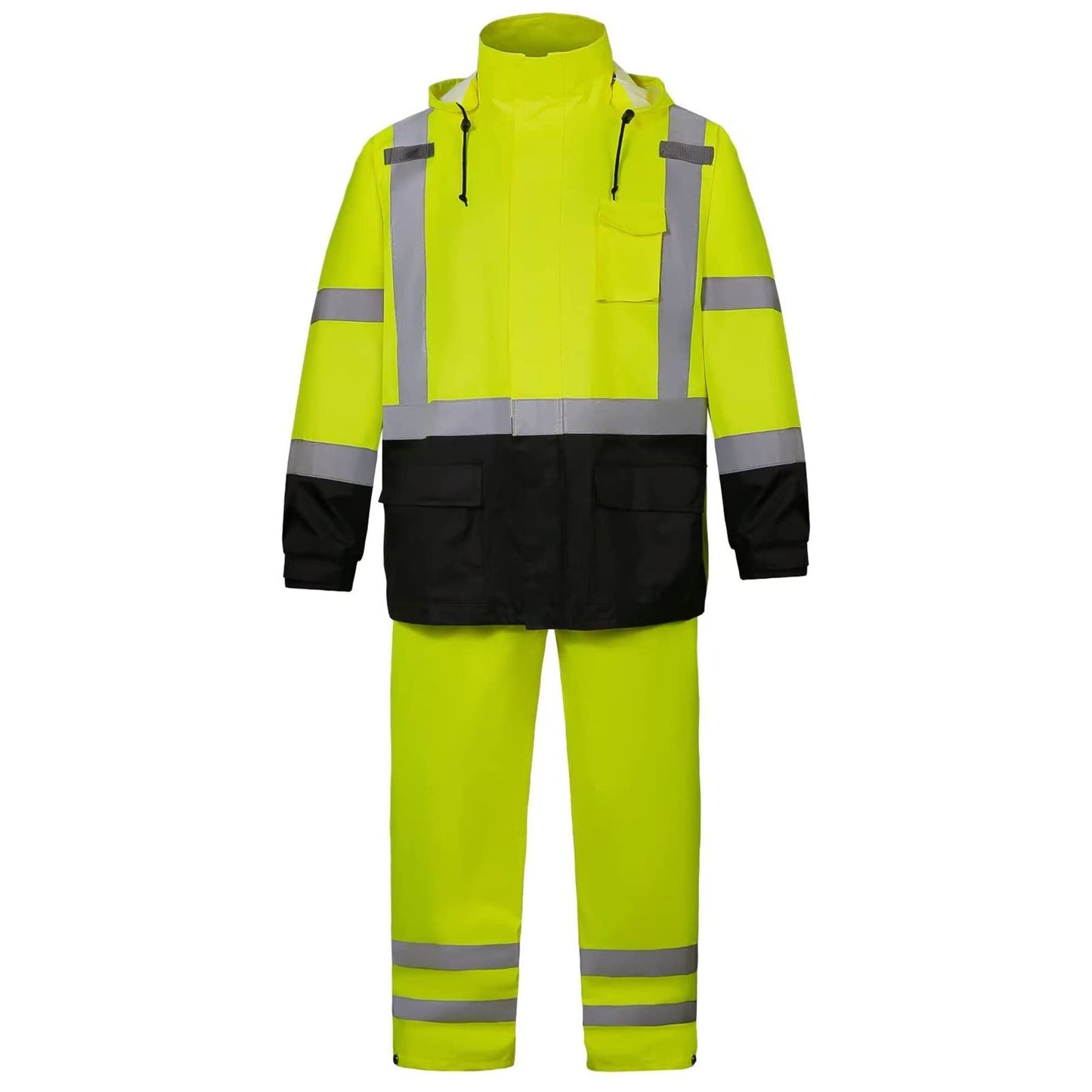 SRsafety High Visibility Rain Gear, Class 3 High Visibility Work Rain Gear for Men, Construction Rain Suits