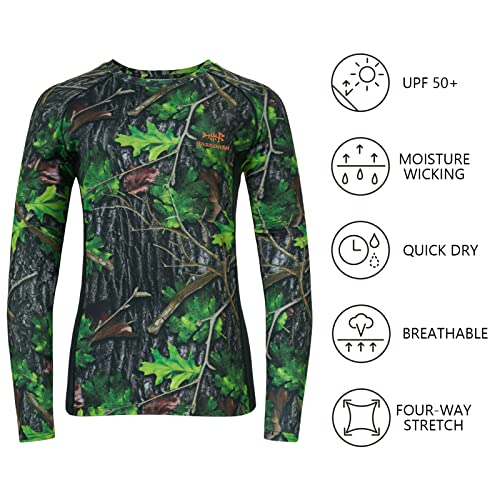BASSDASH Women’s Camo Hunting Shirt Long Sleeve UPF 50+ Sun Protection Performance Tee Fishing Hiking