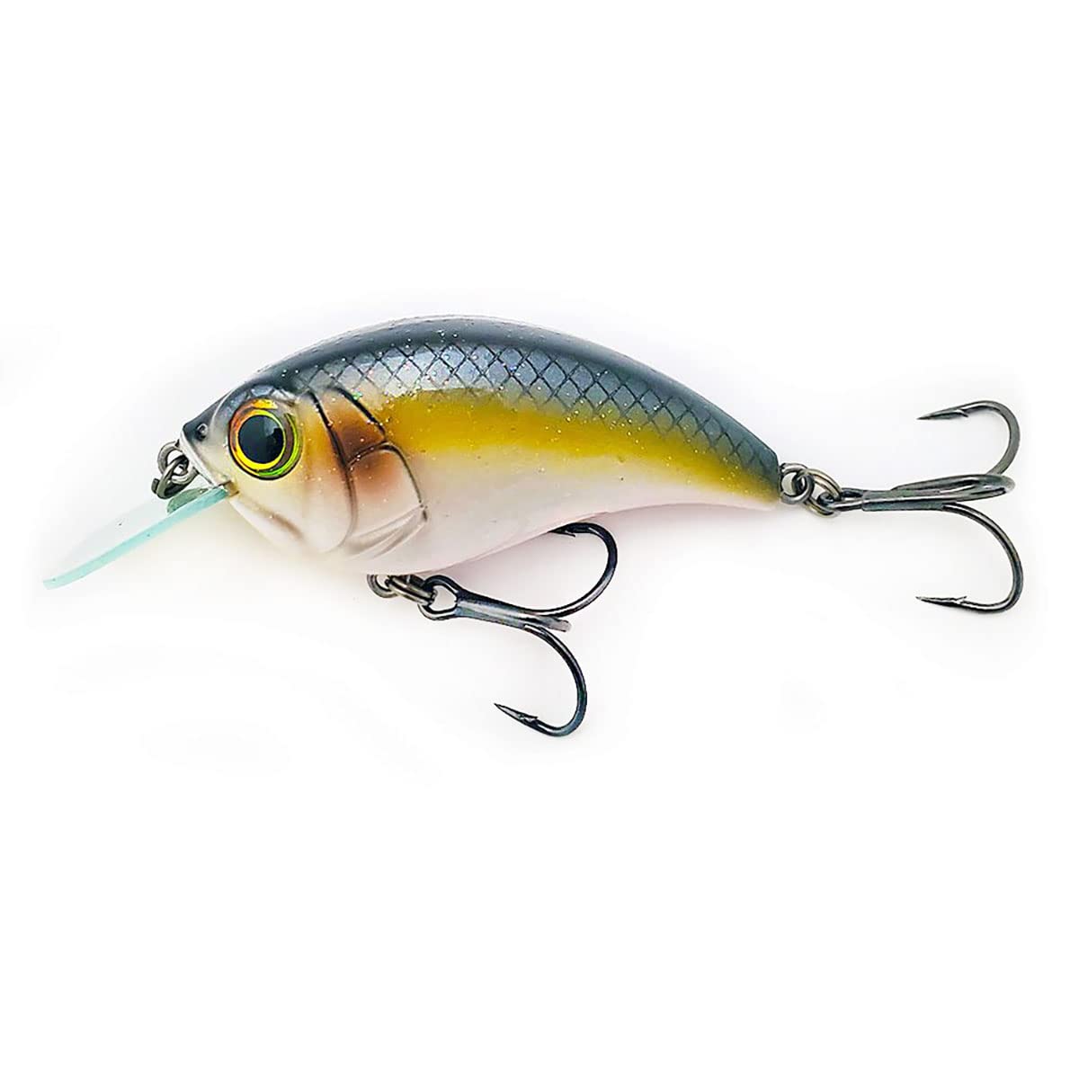 BILL LEWIS Lifelike SB-57 3/8 OZ. MDJ Series Squarebill Crankbait Fishing Lure with Mustad Triple Grip Hooks