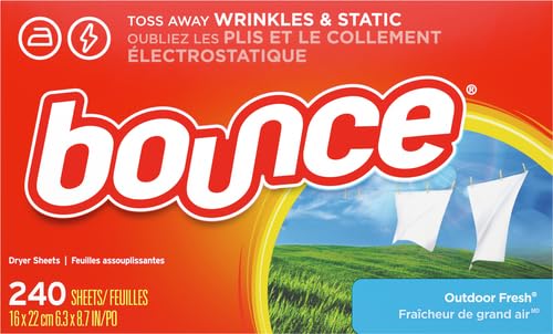 Bounce Dryer Sheets Laundry Fabric Softener, Outdoor Fresh Scent, 240 Count