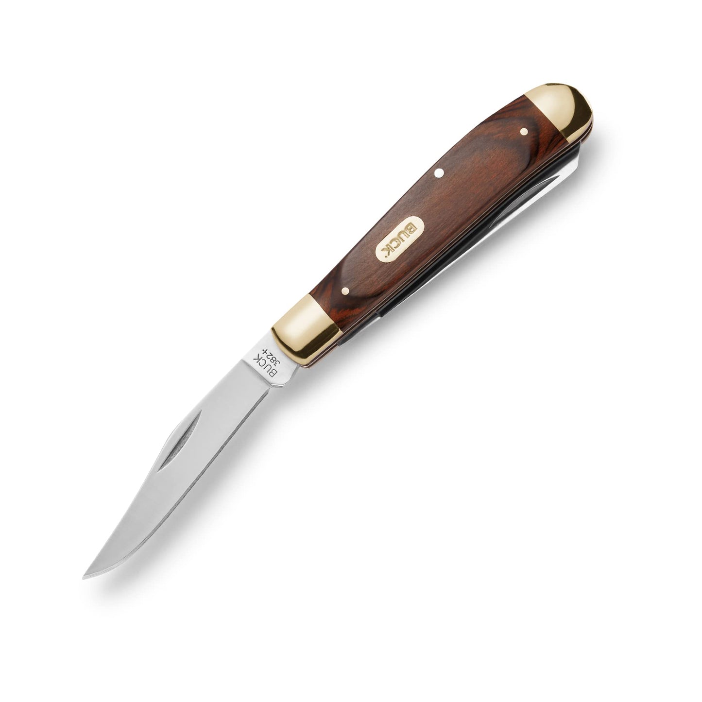 Buck Knives 382 Trapper 2-Blade Folding Pocket Knife with Wood Handle