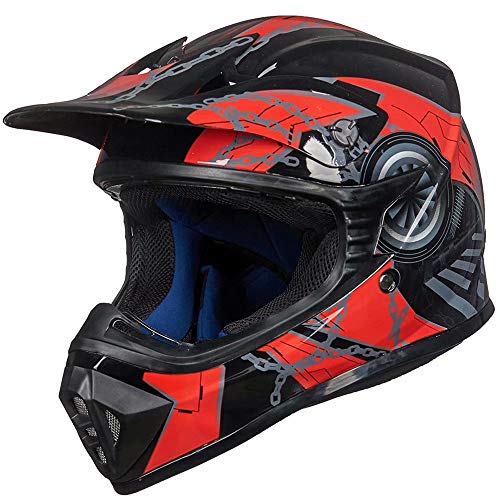 ILM Adult Dirt Bike Helmets Motocross ATV Dirtbike BMX MX Offroad Full Face Motorcycle Helmet, DOT Approved Model 128S (Matte Black, Adult-Medium)