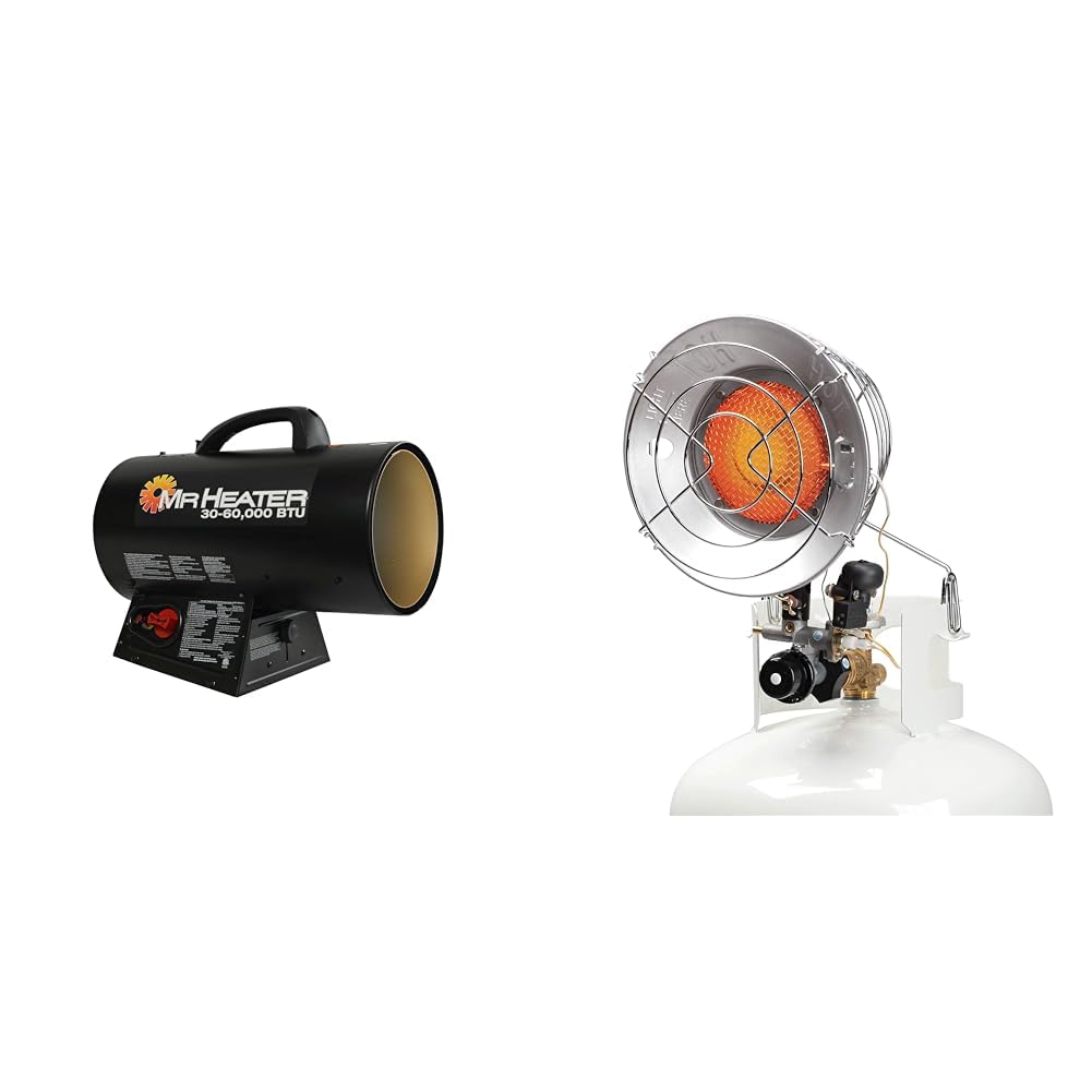 Mr. Heater MH60QFAV 60,000 BTU Portable Propane Forced Air Heater, 19.75 x 11.50 inches, black