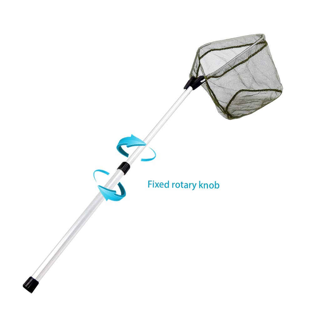 YVLEEN Kids Fishing Net for Lakes - Minnow Nets for Kids - Aluminum Collapsible Telescopic Fishing Pole Handle and Nylon Mesh Small Fishing net - Butterfly Nets for Kids Outdoor Playing