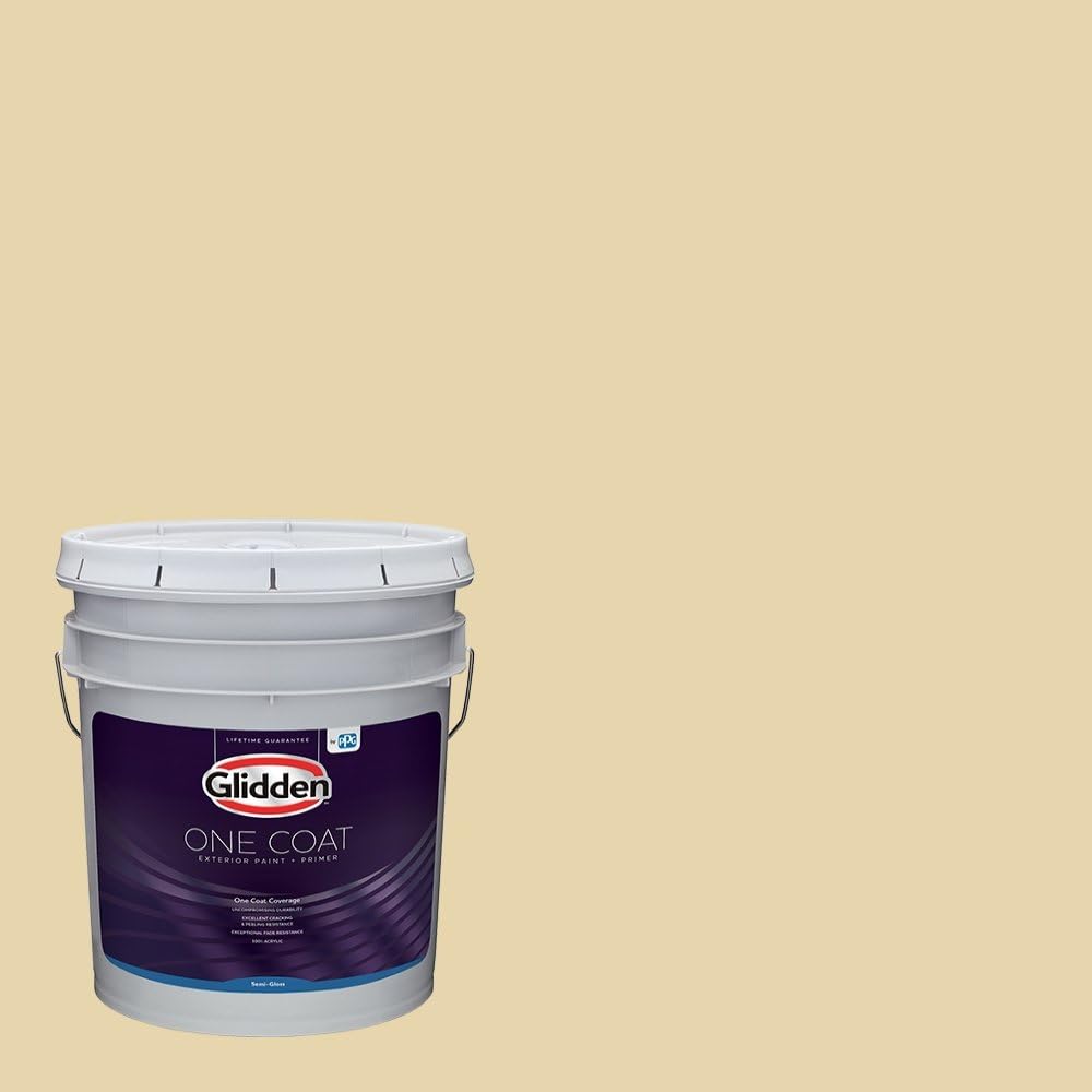 Glidden Exterior Paint + Primer: Beige/Pony Tail, One Coat, Semi-Gloss, 1-Gallon