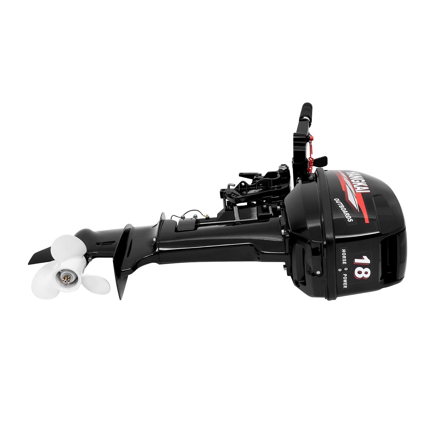 2-Stroke 3.5HP Outboard Motor, 49CC Gas Powered Fishing Marine Heavy Duty Boat Engine, Short Shaft Tiller Control Half Water-cooling Air-cooling CDI Ignition System for Inflatable Yachts Canoes Boat