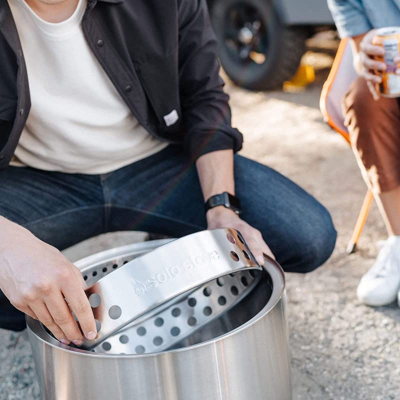 Solo Stove Ranger 2.0 with Stand - 15 Inch Smokeless Portable Fire Pit - Lightweight Outdoor Fireplace with Removable Ash Pan, Stainless Steel, Carry Case Included, Ideal for 2-4 People, 16.5 lbs