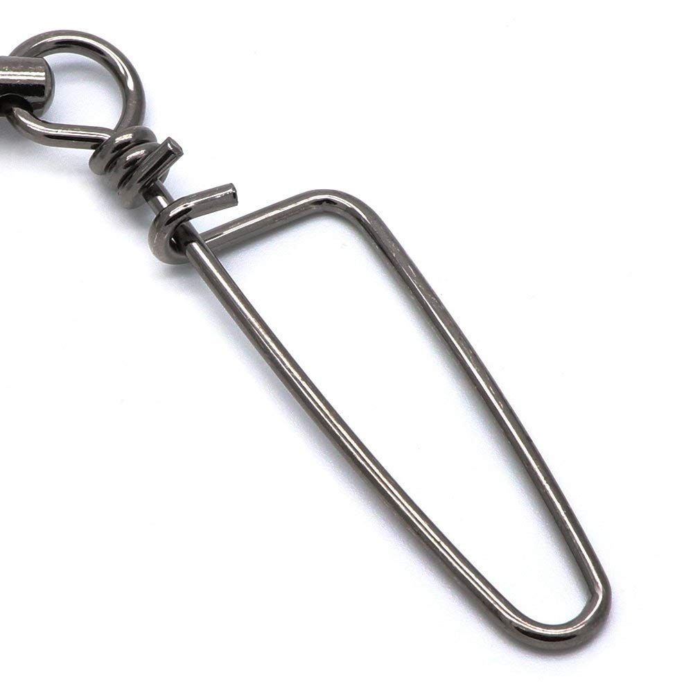 Dr.Fish Ball Bearing Swivels with Snap, Snap Swivels Fishing Tackle Stainless Saltwater & Freshwater Coast Lock Fishing Clips Terminal Tackle Line Lure Leader Connector Accesories