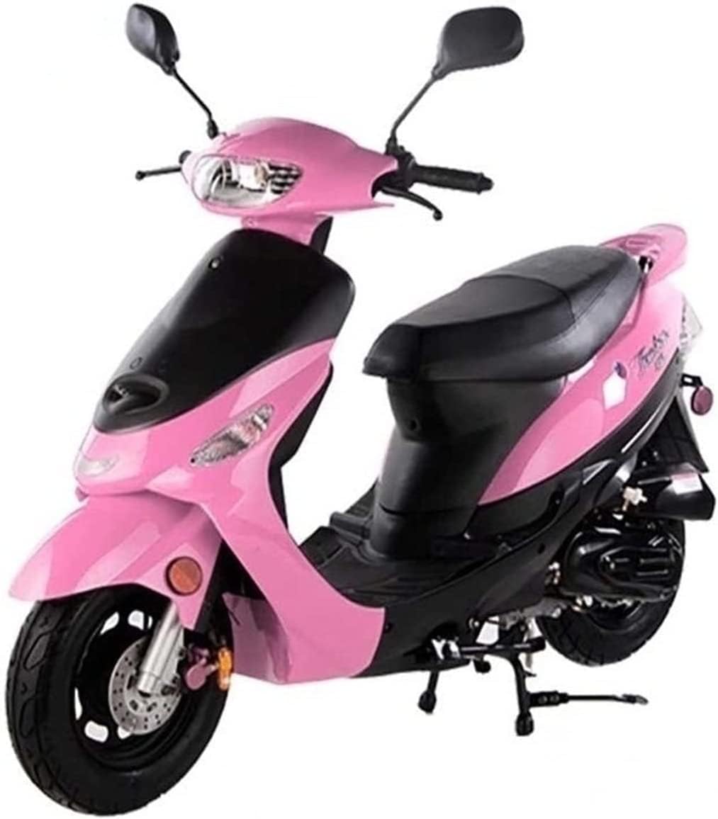 HHH 49cc/50cc Scooter Gas Street Scooter Moped for Youth and Adult with Rear Storage Trunk (Black)