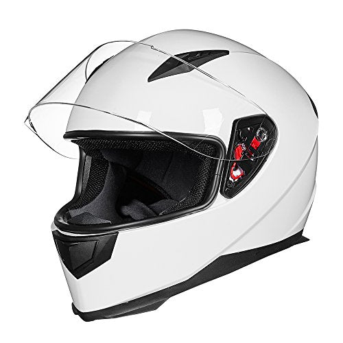 ILM Full Face Motorcycle Street Bike Helmet with Removable Winter Neck Scarf + 2 Visors DOT Model-JK313