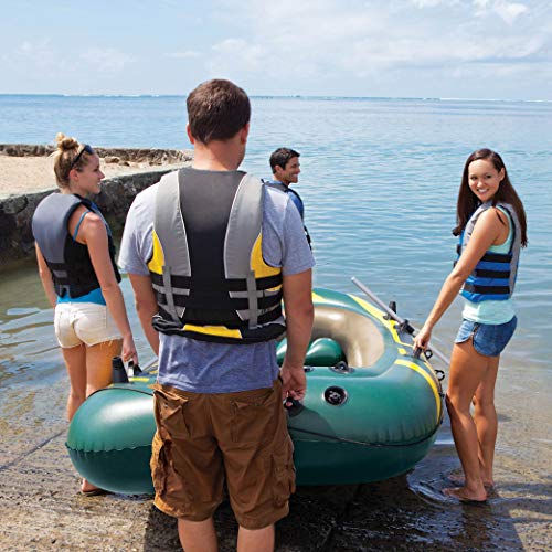 INTEX Seahawk Inflatable Boat Series: Includes Deluxe Aluminum Oars and High-Output Pump – SuperStrong PVC – Fishing Rod Holders – Heavy Duty Grab Handles – Gear Pouch
