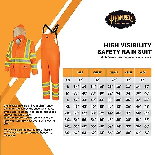 Pioneer Hi Vis Lightweight Waterproof Safety Rain Suit - Reflective Work Rain Gear for Men and Women