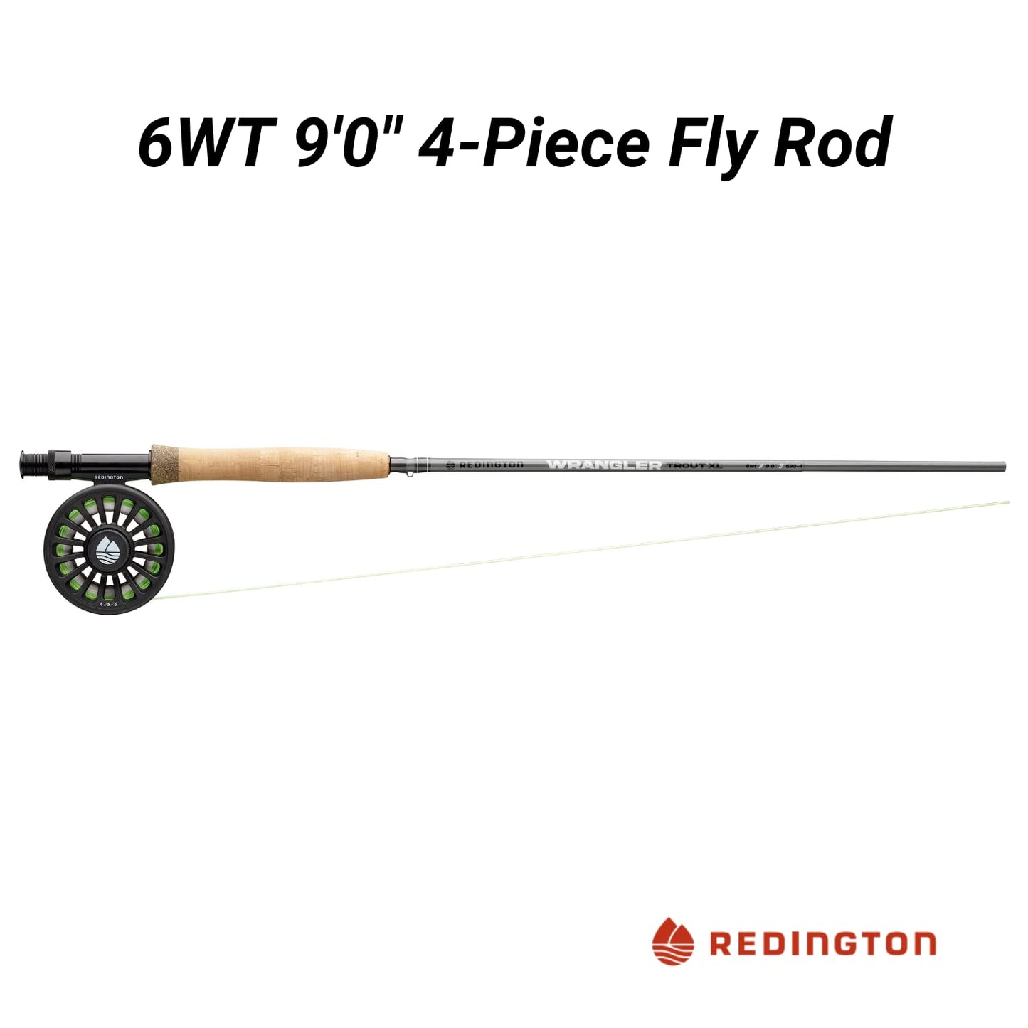 Redington Wrangler Fly Fishing Kit, Medium Fast Action Rod, Crosswater Reel, Fly Line, Leader, & Carrying Case
