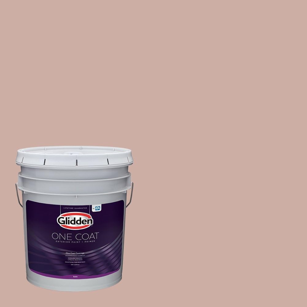 Glidden Exterior Paint + Primer: Pink/Ballet Slipper, One Coat, Semi-Gloss, 1-Gallon