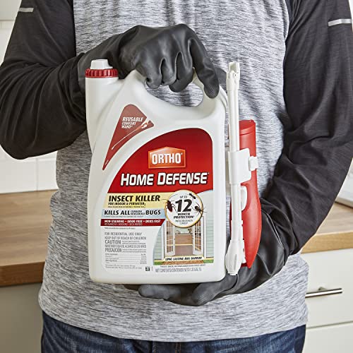 Ortho Home Defense Insect Killer for Indoor & Perimeter2 - With Comfort Wand, Long-Lasting Control, Kills Ants, Cockroaches, Spiders, Fleas & Ticks, Non-Staining, Odor Free, 1.1 gal., 2-Pack