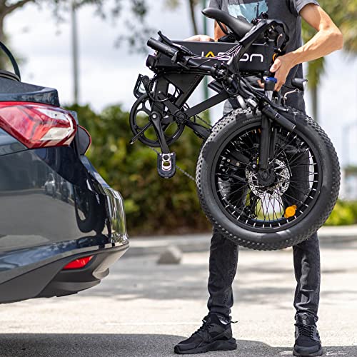 Jasion EB7 2.0 Electric Bike for Adults, 1200W Peak Motor 28MPH Max Speed Folding Ebike, 48V 10AH Removable Battery, 20" Fat Tire with Dual Suspension, 7-Speed Electric Bicycles, UL Certifiled