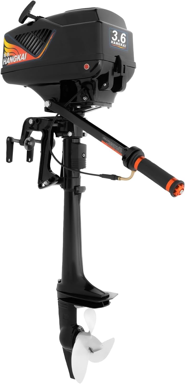 Fishing Boat Engines 3.6 HP,2-Stroke Gas Trolling Motor Water Cooling,Motor Fishing Boat Motor Water Coolingwear And Heat Resistance,Cdi Ignition Boat Engine Rubber Boats, Inflatable Boats