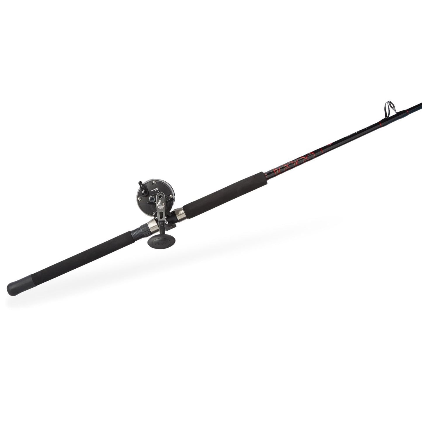 PENN 6’6” Warfare Level Wind Fishing Rod and Reel Conventional Combo, 6’6”, 1 Tubular Fiberglass Fishing Rod with 3 Reel, Durable, Break Resistant and Lightweight