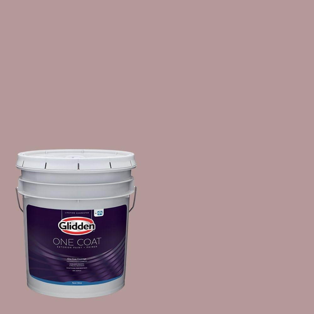 Glidden Exterior Paint + Primer: Pink/Ballet Slipper, One Coat, Semi-Gloss, 1-Gallon