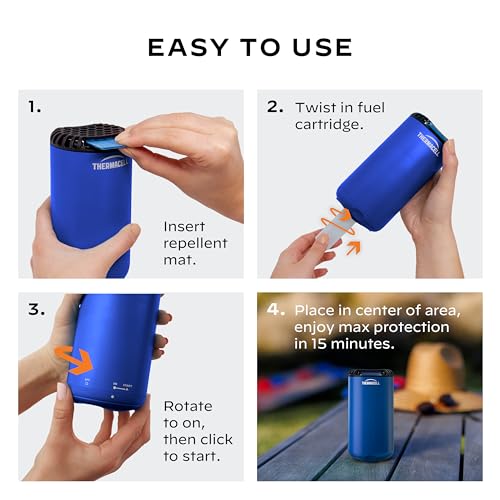 Thermacell Mosquito Repeller Patio Shield; Includes 12-Hour Refill; 15 Foot Zone of Protection; Highly Effective Mosquito Repellent for Patio; Bug Spray Alternative; Scent Free