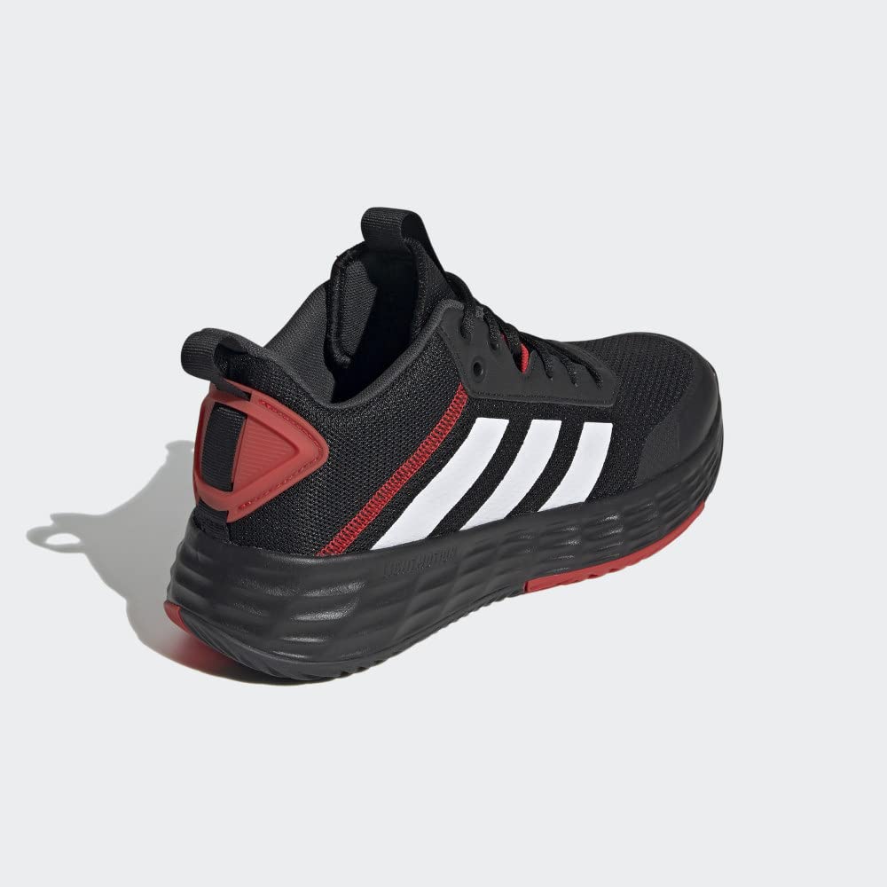 adidas mens Own the Game 2.0 Basketball Shoe, Black/White/Carbon, 9.5 US