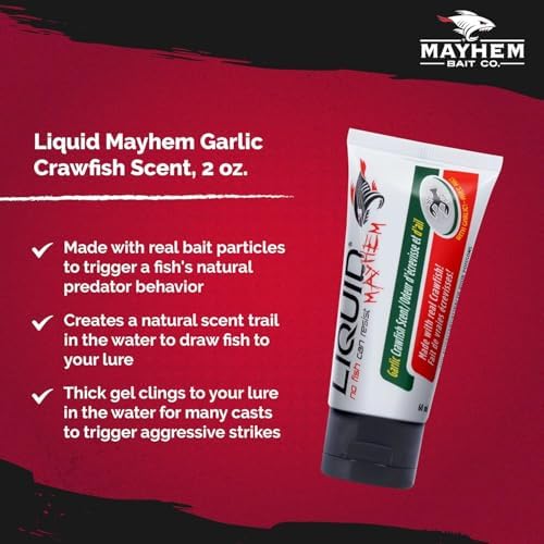 Liquid Mayhem Fish Attractant Gel – Real Bait, Aminos, UV – Multiple Scents and Pack