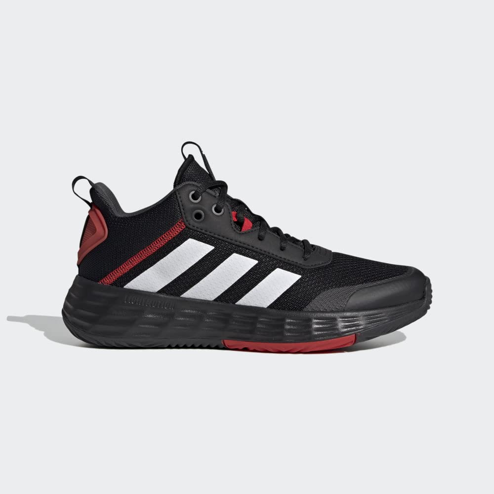 adidas mens Own the Game 2.0 Basketball Shoe, Black/White/Carbon, 9.5 US