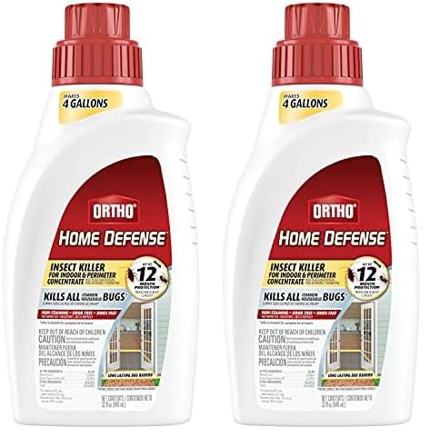 Ortho Home Defense Insect Killer for Indoor & Perimeter2 - With Comfort Wand, Long-Lasting Control, Kills Ants, Cockroaches, Spiders, Fleas & Ticks, Non-Staining, Odor Free, 1.1 gal., 2-Pack
