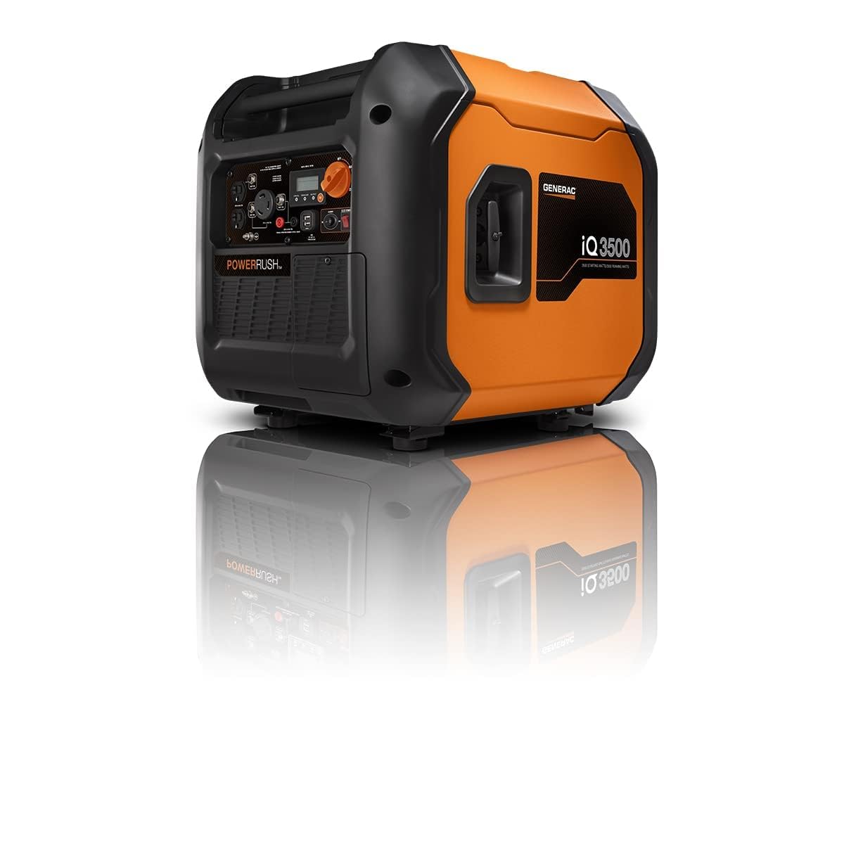Generac 3,300-Watt Gas-Powered Portable Inverter Generator - Lightweight Design - USB Ports for Mobile Device Charging - COsense Technology - Perfect for Home use - Orange/Black