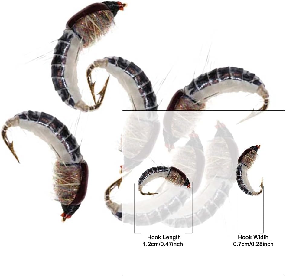 Handmade Fly Fishing Kit, 50/114 Pcs with Dry/Wet Flies, Streamers, Fly Assortment for Trout & Bass Fishing - 50 Pcs/Set, 6 Mixed Styles