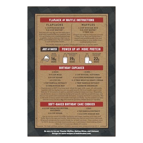 Kodiak Cakes Protein Pancake Power Cakes, Flapjack and Waffle Baking Mix, Buttermilk, 20 Oz, (Pack of 6)